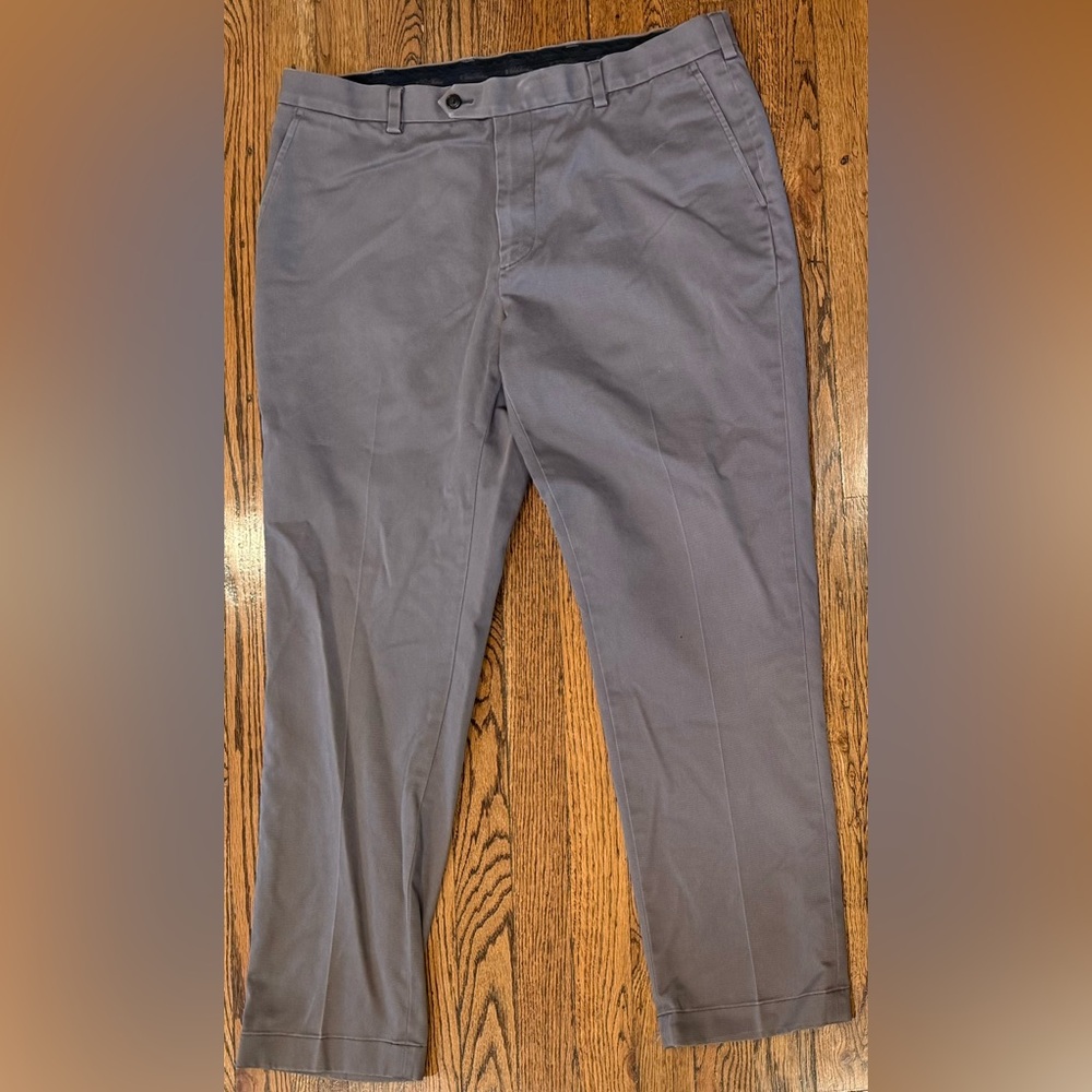 Brooks Brothers Milano Slim Stretch Advantage Chino Pants Gray 37x30 (38x30)